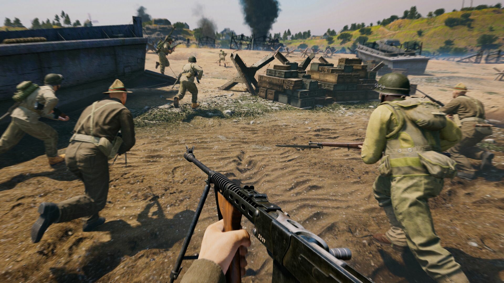 Enlisted in-game screenshot showing large-scale battlefield