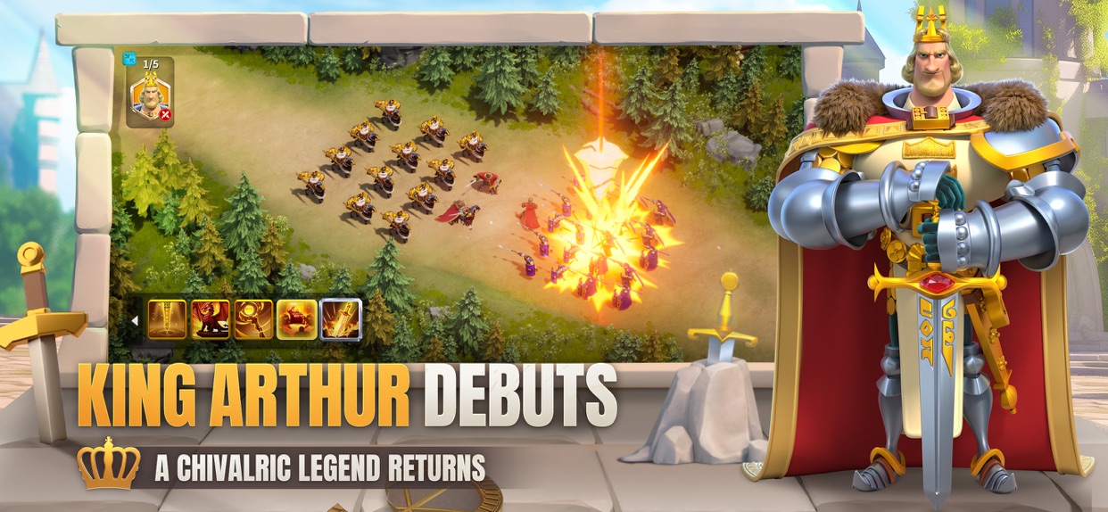 Rise of Kingdoms promotional artwork depicting city-building and strategy gameplay